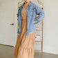 Round Neck Cuff Sleeve Smocked Waist Midi Dress Dresses Tres Bien