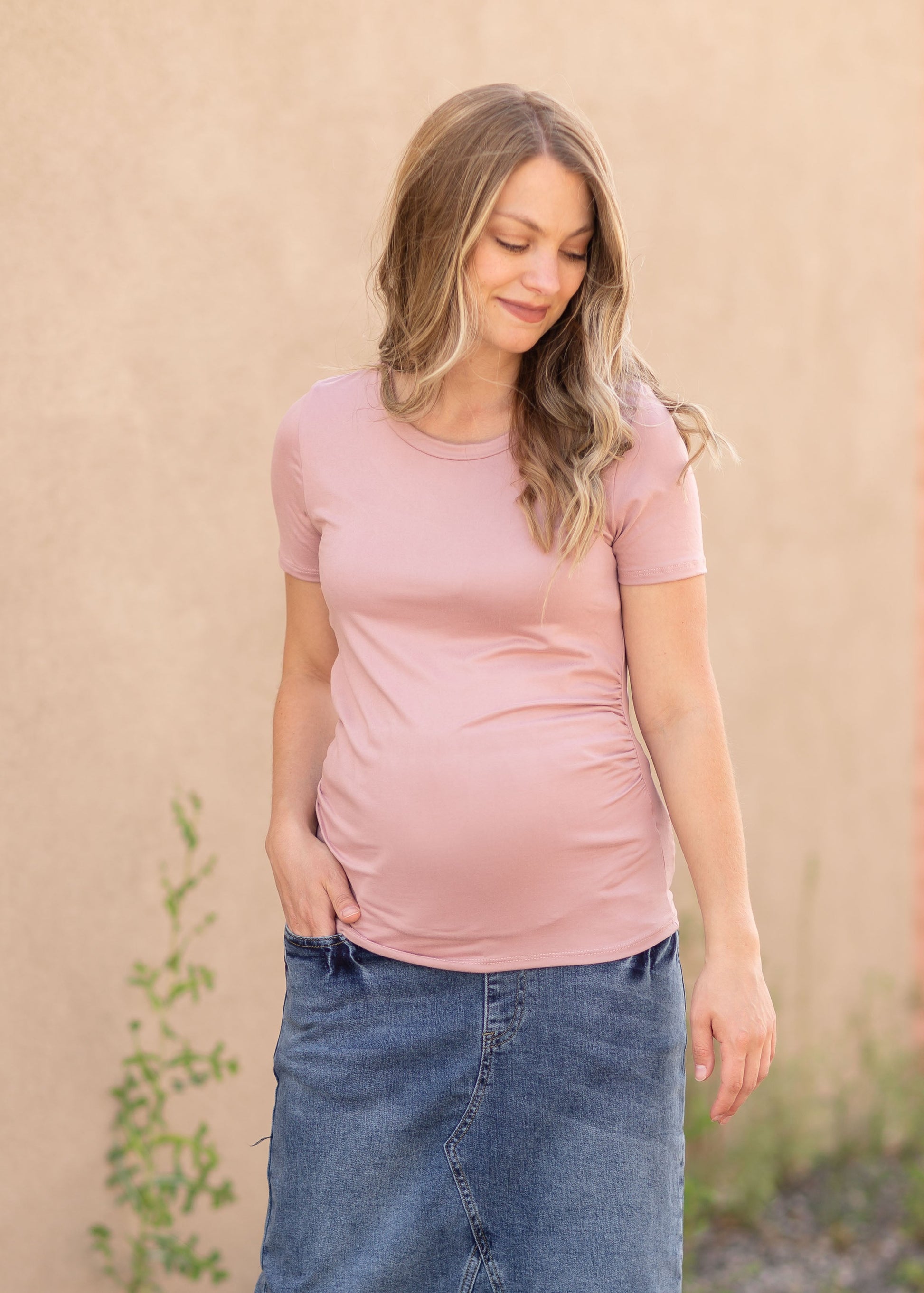 Round Neck Maternity Top Tops