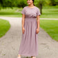 Round Neck Smocked Waist Maxi Dress Dresses Plum / S
