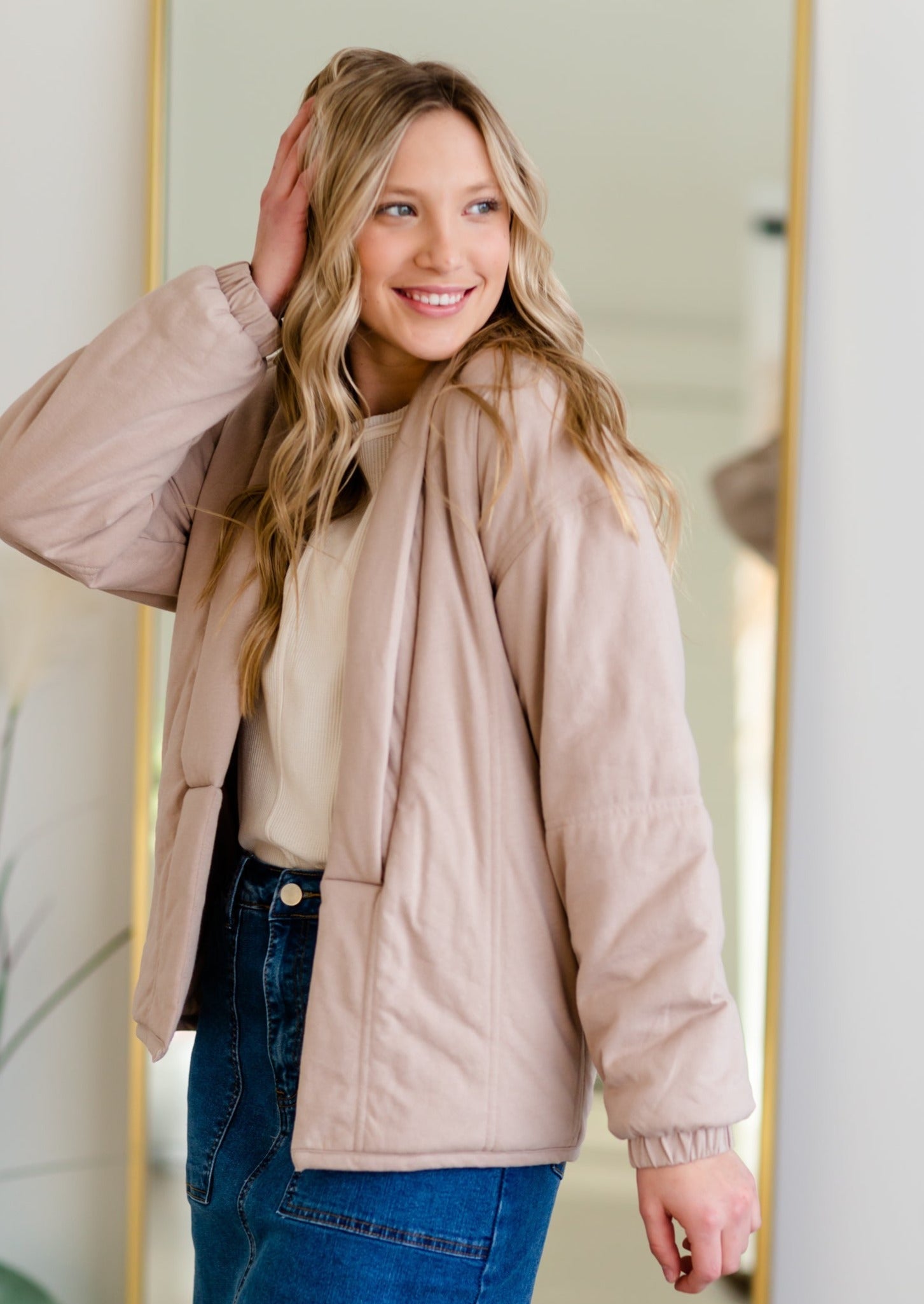 Roz Jacket Tops Z Supply Tan / XS