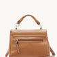 Magnetic snap flap closure with zip around pocket, side snap gussets, exterior back zip pocket, detachable adjustable crossbody strap, dual interior compartments with center zip divider, back wall pocket with zipper closure crossbody purse