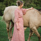 Ruby Blush Floral 3/4 Flounce Bell Sleeve Maxi Dress Dresses Inherit