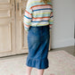 Ruffle Button Denim Jean Midi Skirt - FINAL SALE Skirts