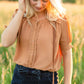 Ruffle Button Up Puff Sleeve Blouse - FINAL SALE Tops