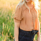 Ruffle Button Up Puff Sleeve Blouse - FINAL SALE Tops