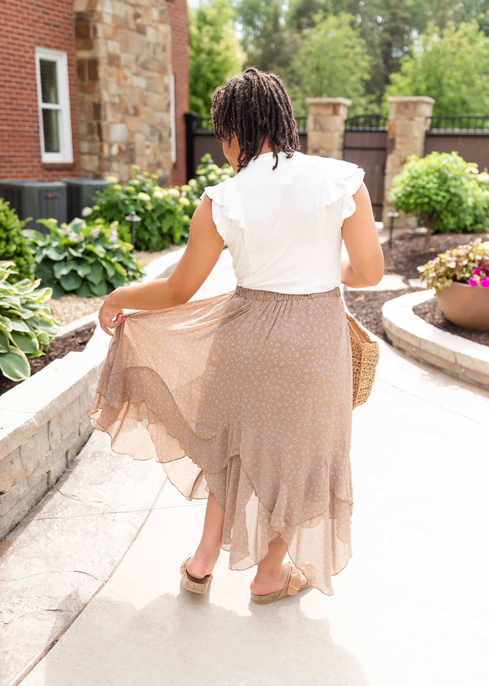 Ruffle Floral Print Maxi Skirt - FINAL SALE Skirts