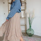 Ruffle Floral Print Maxi Skirt - FINAL SALE Skirts Polagram