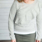 Ruffle Front Gray Top-FINAL SALE Tops