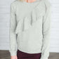 Ruffle Front Gray Top-FINAL SALE Tops