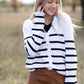 Ruffle Hem Detail Striped Cardigan-FINAL SALE Tops Mazik