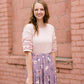 Women's Blush Pink Ruffle Sleeve Top