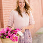 Women's Blush Pink Ruffle Sleeve Top
