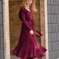 Ruffle Mix Midi Dress Dresses