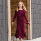Ruffle Mix Midi Dress Dresses