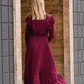 Ruffle Mix Midi Dress Dresses