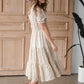 Ruffle Neck Smocked Tiered Midi Dress Dresses Hayden