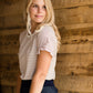 Brown thin striped women's top