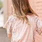 Ruffle Sleeve Top With Raw Edge Detail Tops
