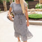 Ruffled Blue Floral Midi Dress - FINAL SALE Dresses