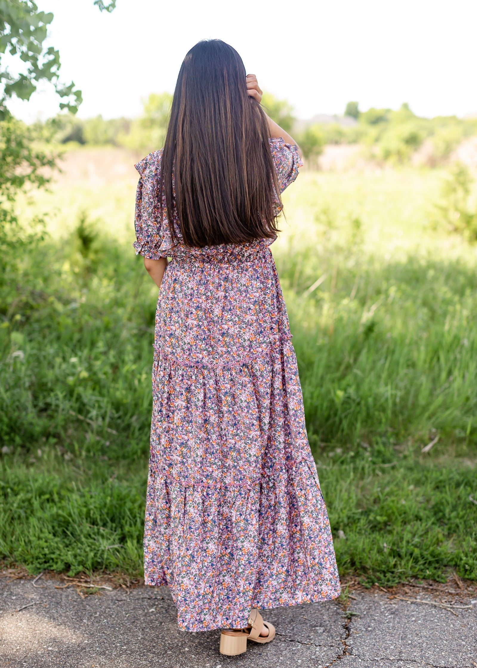 Ruffled Ditsy Floral Button Maxi Dress - FINAL SALE Dresses