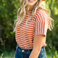 Rust Classic Striped Tee - FINAL SALE Tops
