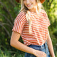Rust Classic Striped Tee - FINAL SALE Tops