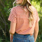 Rust Classic Striped Tee - FINAL SALE Tops