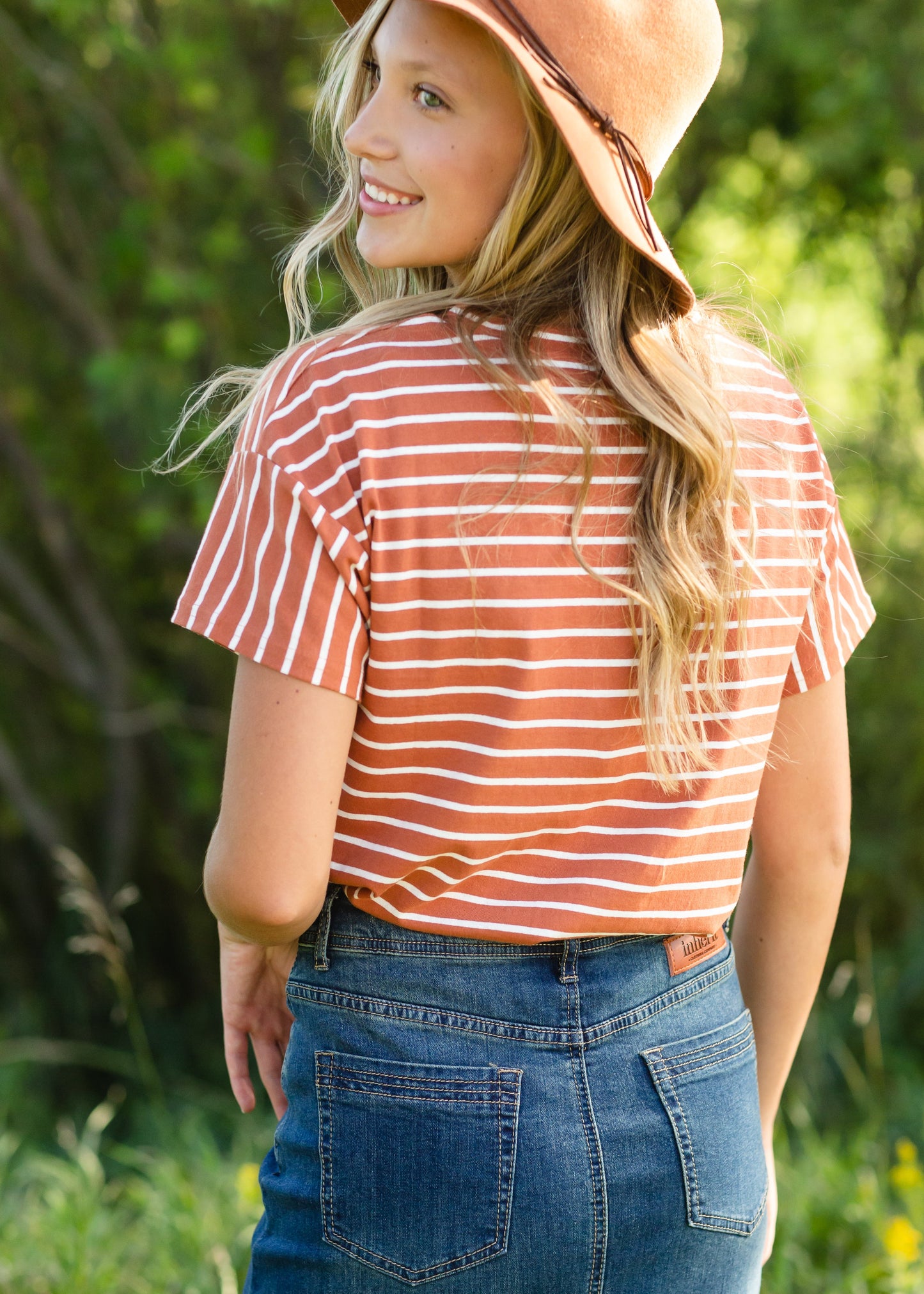 Rust Classic Striped Tee - FINAL SALE Tops