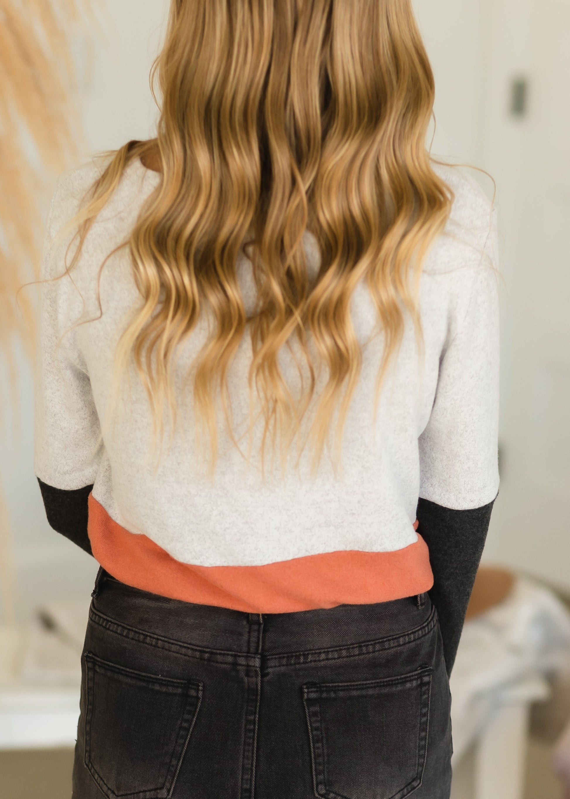 Rust Colorblock Long Sleeve Top - FINAL SALE Shirt