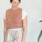 Rust Crochet Sleeveless Blouse Tops