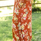 Rust Floral Long Sleeve Maxi Dress Dresses