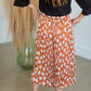 Rust Floral Print Pleated Midi Skirt Skirts Polagram + BaeVely