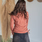 Rust Floral Side Cinch Ribbed Top - FINAL SALE Tops Staccato