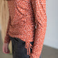 Rust Floral Side Cinch Ribbed Top Tops Staccato