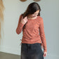Rust Floral Side Cinch Ribbed Top Tops Staccato