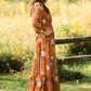 Rust Floral Wrap Maxi Dress Dresses
