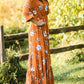 Rust Floral Wrap Maxi Dress Dresses