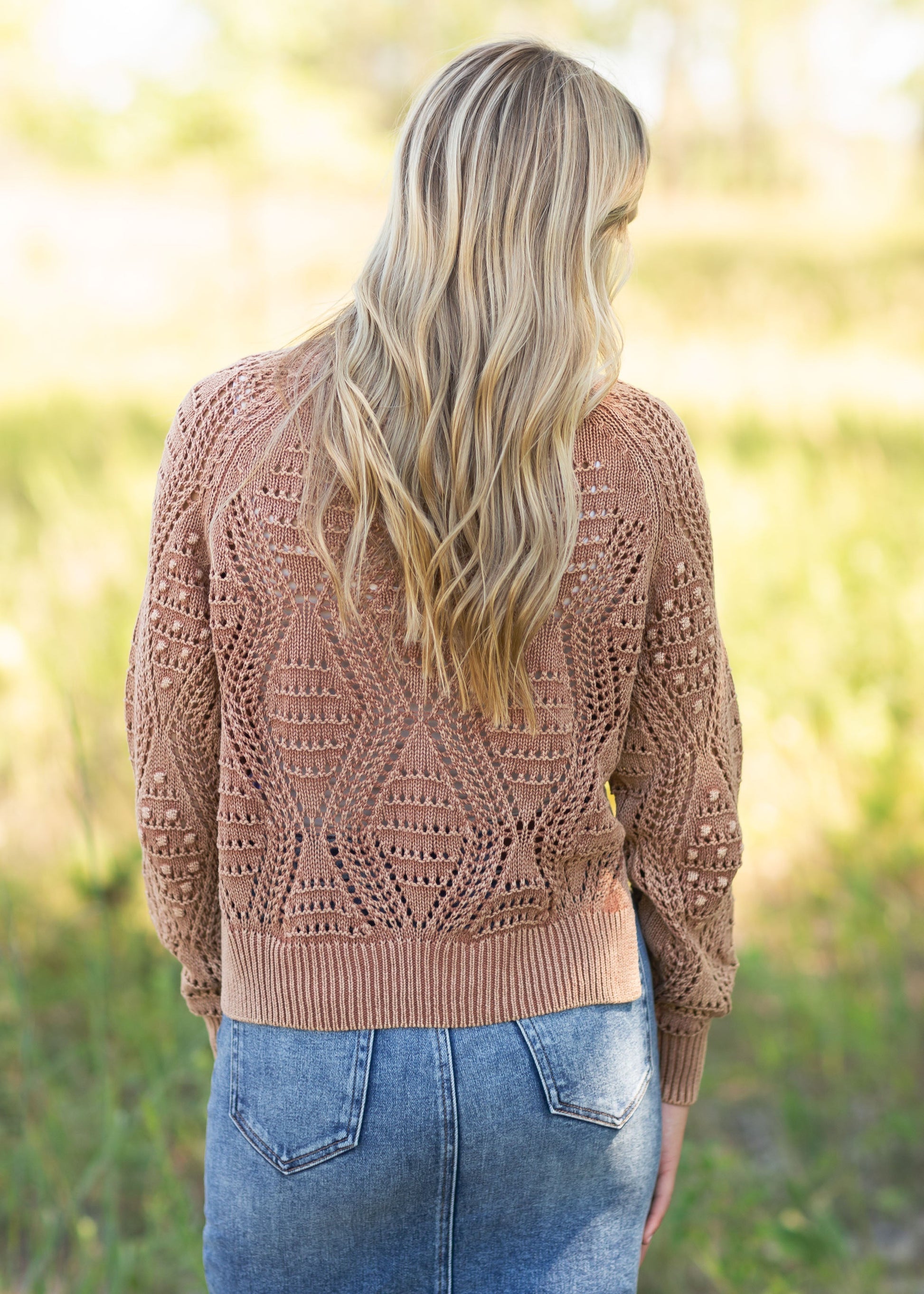 Rust Long Sleeve Sweater Tops