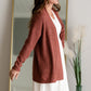 Rust Open Front Long Sleeve Dolman Cardigan Shirt Staccato