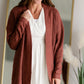 Rust Open Front Long Sleeve Dolman Cardigan Shirt Staccato
