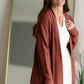 Rust Open Front Long Sleeve Dolman Cardigan Shirt Staccato