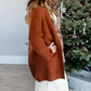 Rust Open Front Waffle Knit Cardigan - FINAL SALE Tops Staccato