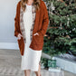Rust Open Front Waffle Knit Cardigan Tops Staccato