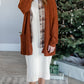 Rust Open Front Waffle Knit Cardigan Tops Staccato