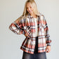 Rust Plaid Button Up Shacket Tops Staccato