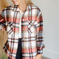 Rust Plaid Button Up Shacket Tops Staccato
