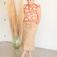 Rust Ruffle Sleeve Floral Top Tops VOY
