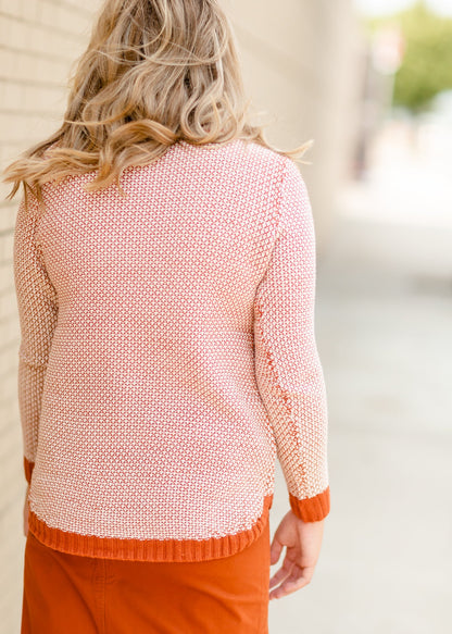 Rust Textured Crew Neck Sweater Tops Staccato
