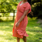 Rust Tiered Pleated Ruffle Midi Dress Dresses VOY