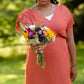 Rust Tiered Pleated Ruffle Midi Dress Dresses VOY